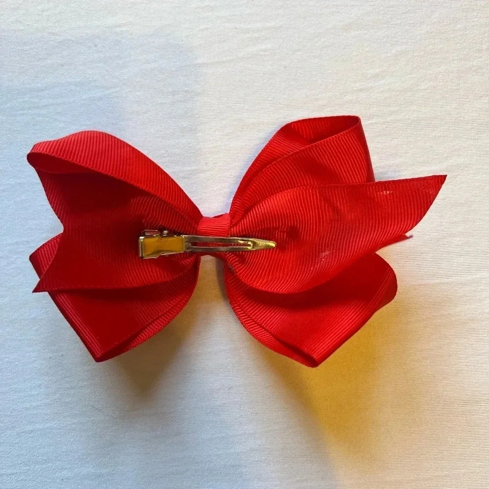 Red Bow Hair Clip